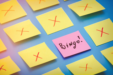 Color stickers with fails and one bingo