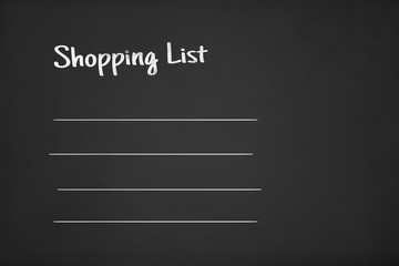 Shopping List Text on Chalk Board