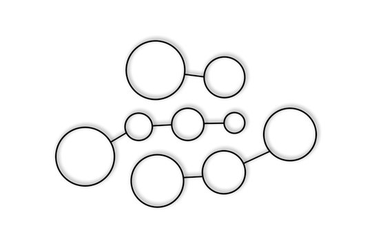 Black Circles Network Connected on White