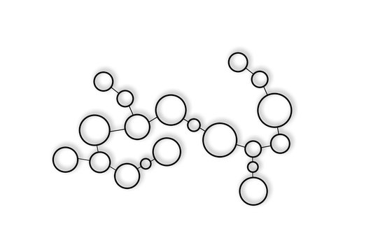 Black Circles Network Connected on White