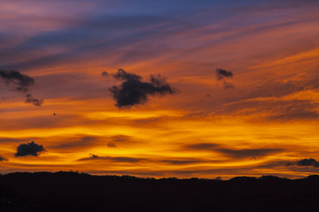 dramatic red sky