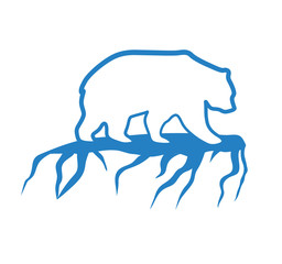 Polar bear and global warming logo