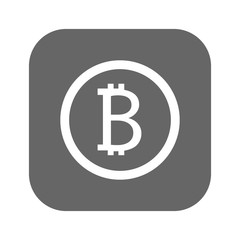 Bitcoin sign icon for internet money. Crypto currency symbol and coin image for using in web projects or mobile applications. Blockchain based secure cryptocurrency. Isolated vector illustration.