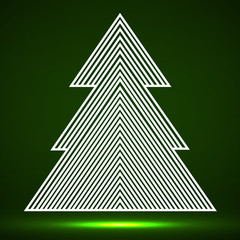 Fototapeta premium Abstract christmas tree of lines. Vector illustration. Eps 10