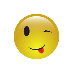 Winking smiley face emoji icon