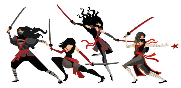 3d Cg Rendering Female Ninja Stock Illustration 452083159  Shutterstock
