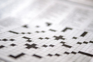 Closeup Of Crossword Puzzle From A Newspaper Stock Photo - Download Image  Now - Crossword Puzzle, Backgrounds, Full Frame - iStock