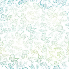 Vector seamless pattern with spring leaves pastel gradient. Background for fabric or book covers, manufacturing, wallpapers, print, gift wrap, scrapbooking.