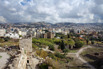 Fototapeta na wymiar View of City of Byblos from Crusader Castle, Lebanon