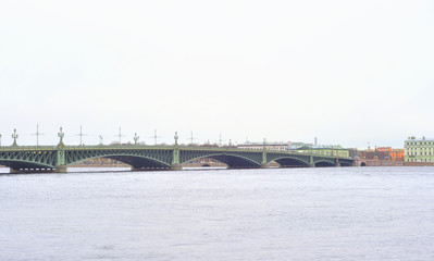Trinity Bridge and Neva River.