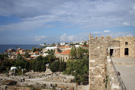 View of City of Byblos from Crusader Castle, Lebanon