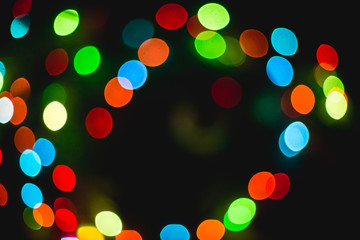 Abstract circular bokeh background of Christmaslight