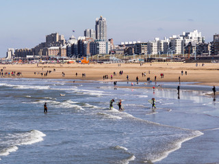 Sandy beach at the north sea in Haga, Netherlands