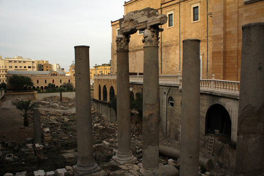 Roman ruins, Beirut downtown, Lebanon