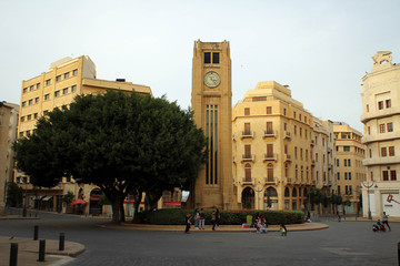 Fototapeta premium Wieża zegarowa w centrum Bejrutu, Liban