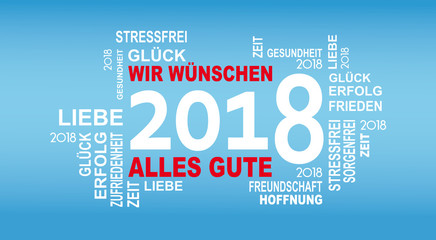 wir wünschen 2018 alles gute - blau