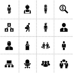 Manager icons. vector collection filled manager icons