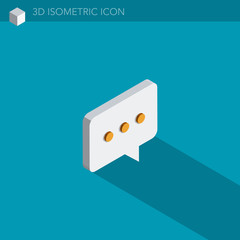 conversation icône 3D isométrique - chat 3D isometric web icon