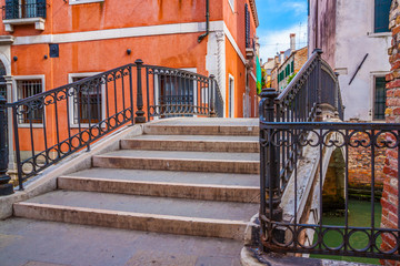 Colorful street in Venice, Italy
