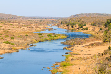 Fototapeta na wymiar Olifants River panorama from Satara camp viewpoint, Kruger National Park