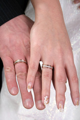 Hands with wedding rings