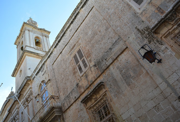 Historical buildings in old town Mdina, Malta