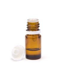 Bottle of Essential Oil on a White Background