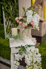 decorations on wedding tables flowers scenery