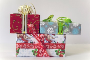  colorful boxes with gifts