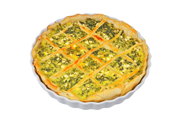 Pie with cheese and herbs