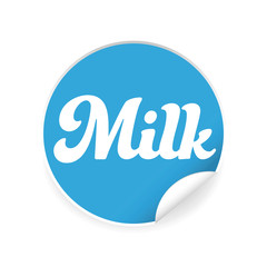 Milk label sticker blue