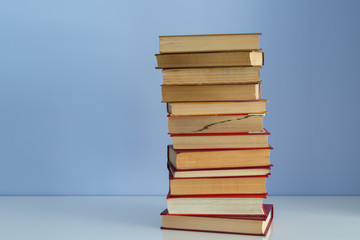 A stack of old books