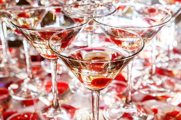 Sweet cherry in glass