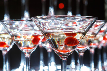 Sweet cherry in glass