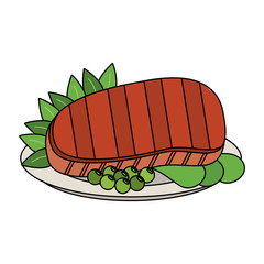 Delicious meat on dish