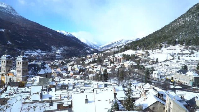 Sunny winter day in French Alps, Briancon
