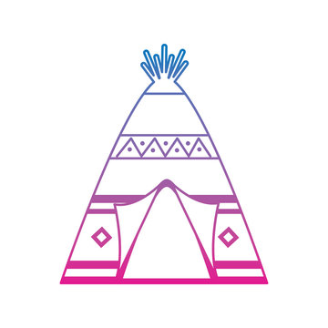 native american indian teepee home with tribal ornament front view vector illustration
