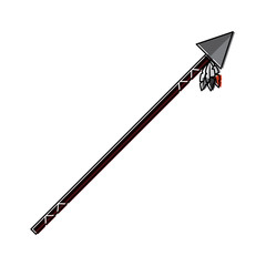 spear native american indian weapon vector illustration