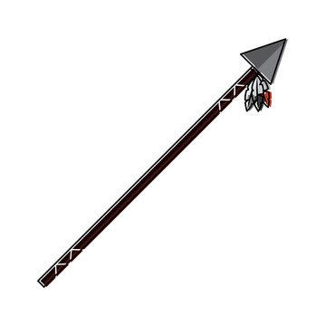 spear native american indian weapon vector illustration