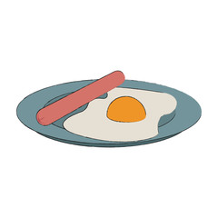 Eggs and bacon american breakfast