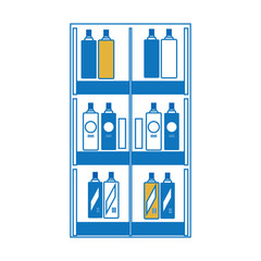 Fototapeta premium supermarket shelves design concept 