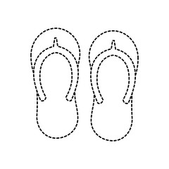 beach pair flip flops accessories icon vector illustration