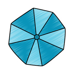 opened beach umbrella top view vector illustration drawing image