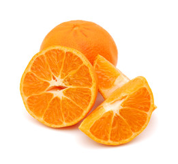 Orange mandarins or tangerine fruit isolated on white background