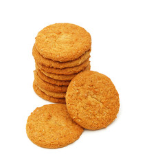 Oatmeal cookies on white background