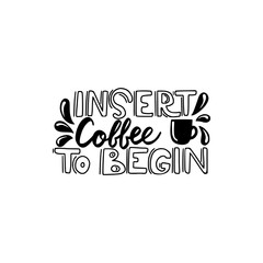 insert coffee to begin brush hand drawn inscription 