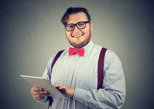 Cheerful man with notepad
