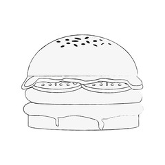 Hamburger fast food icon vector illustration graphic design