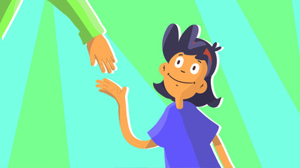 Holding daughter's hand