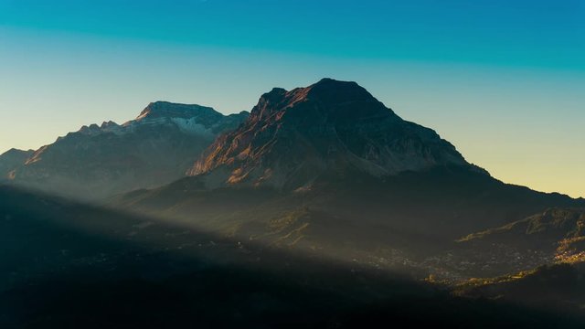 The staggering landscape of the Tzoumerka mountain tops of Epirus, Northern Greece at sunrise during autumn/winter. 